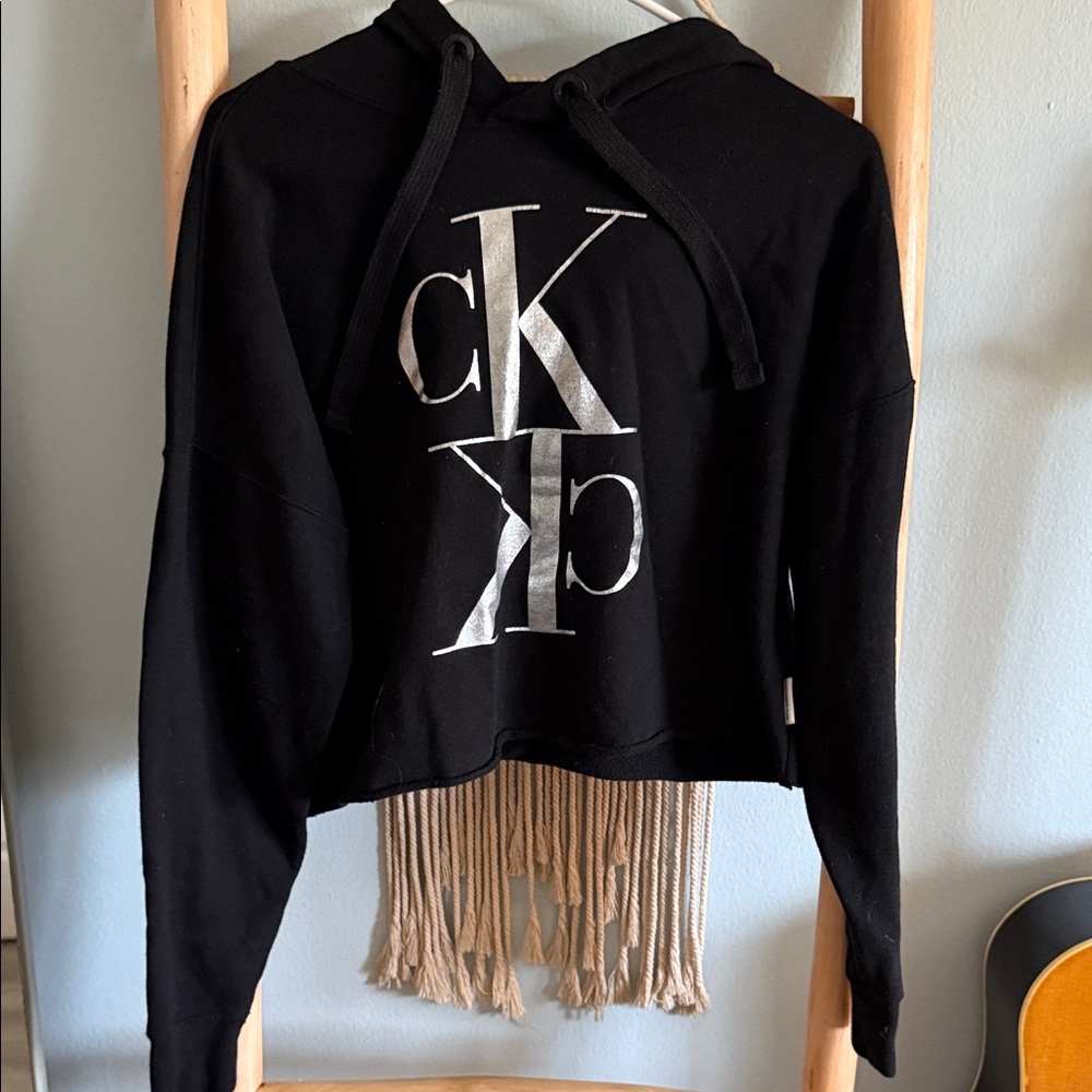 Calvin Klein Black Sweater with Silver Logo